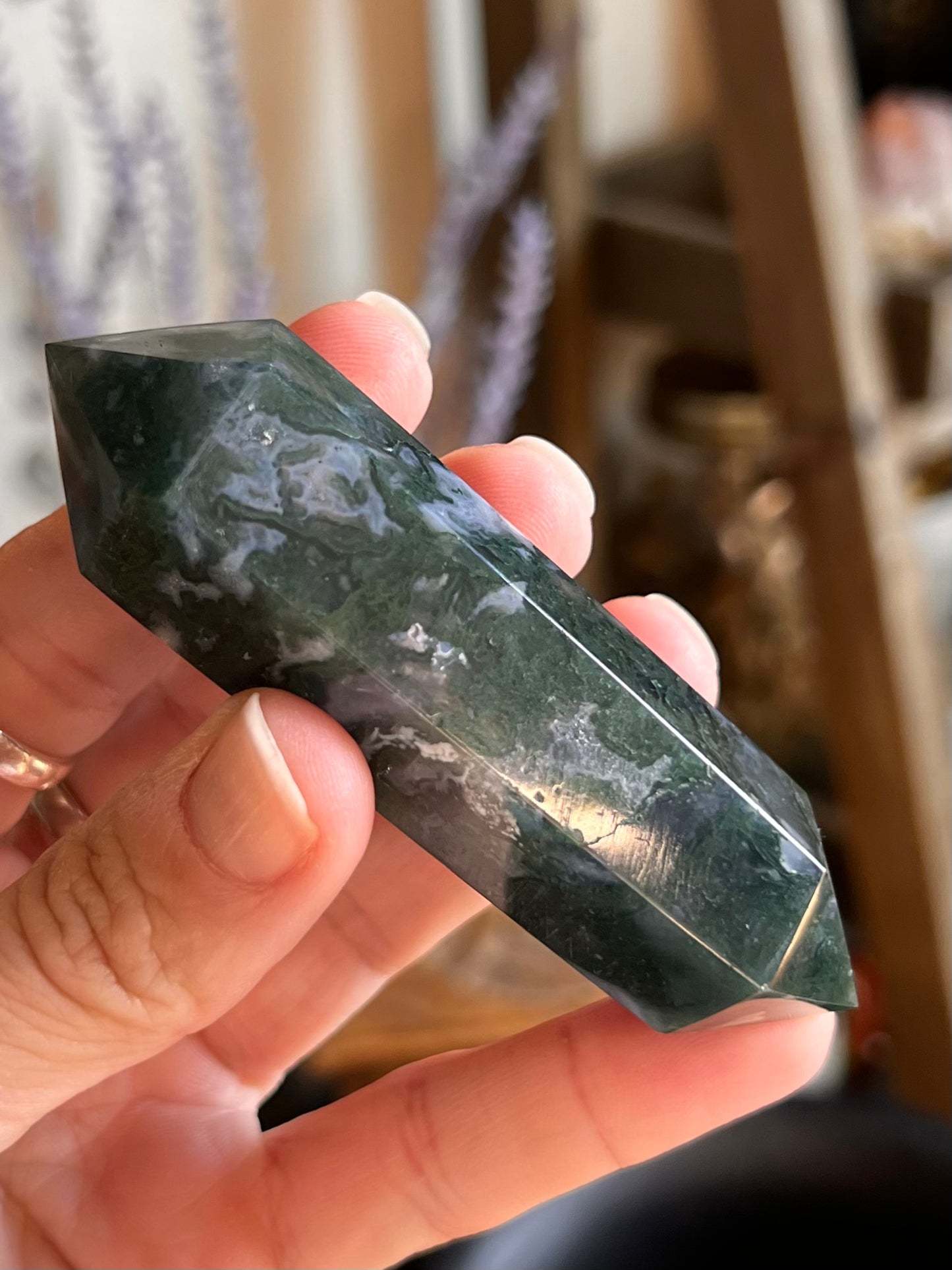 Moss Agate with Druzy Generator