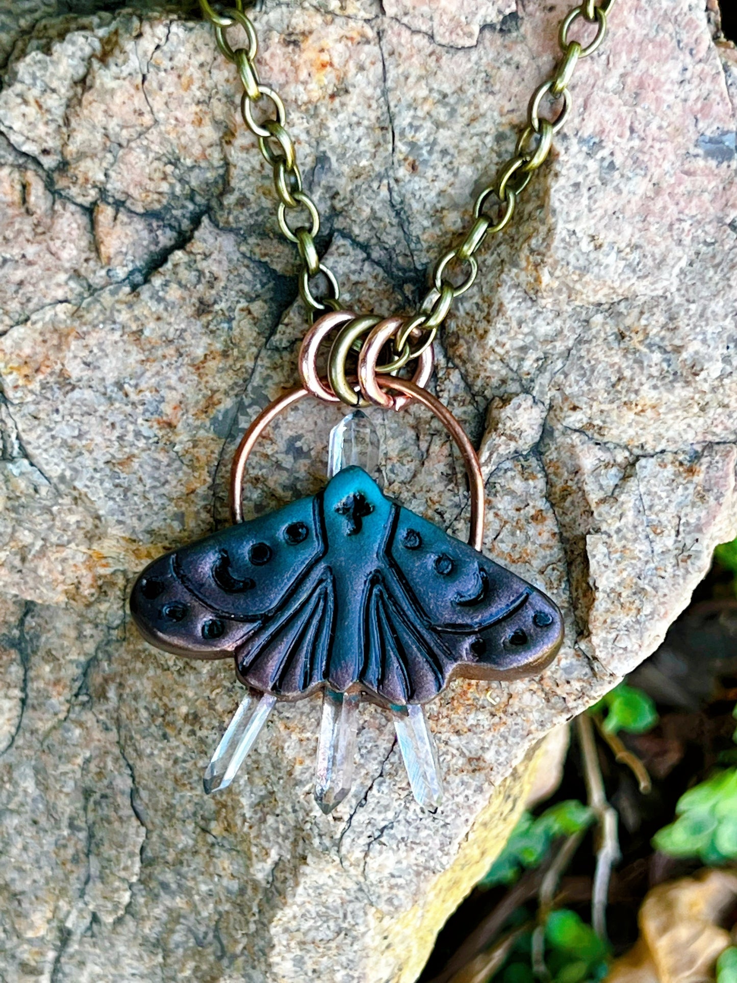 Crystal Moth Necklace