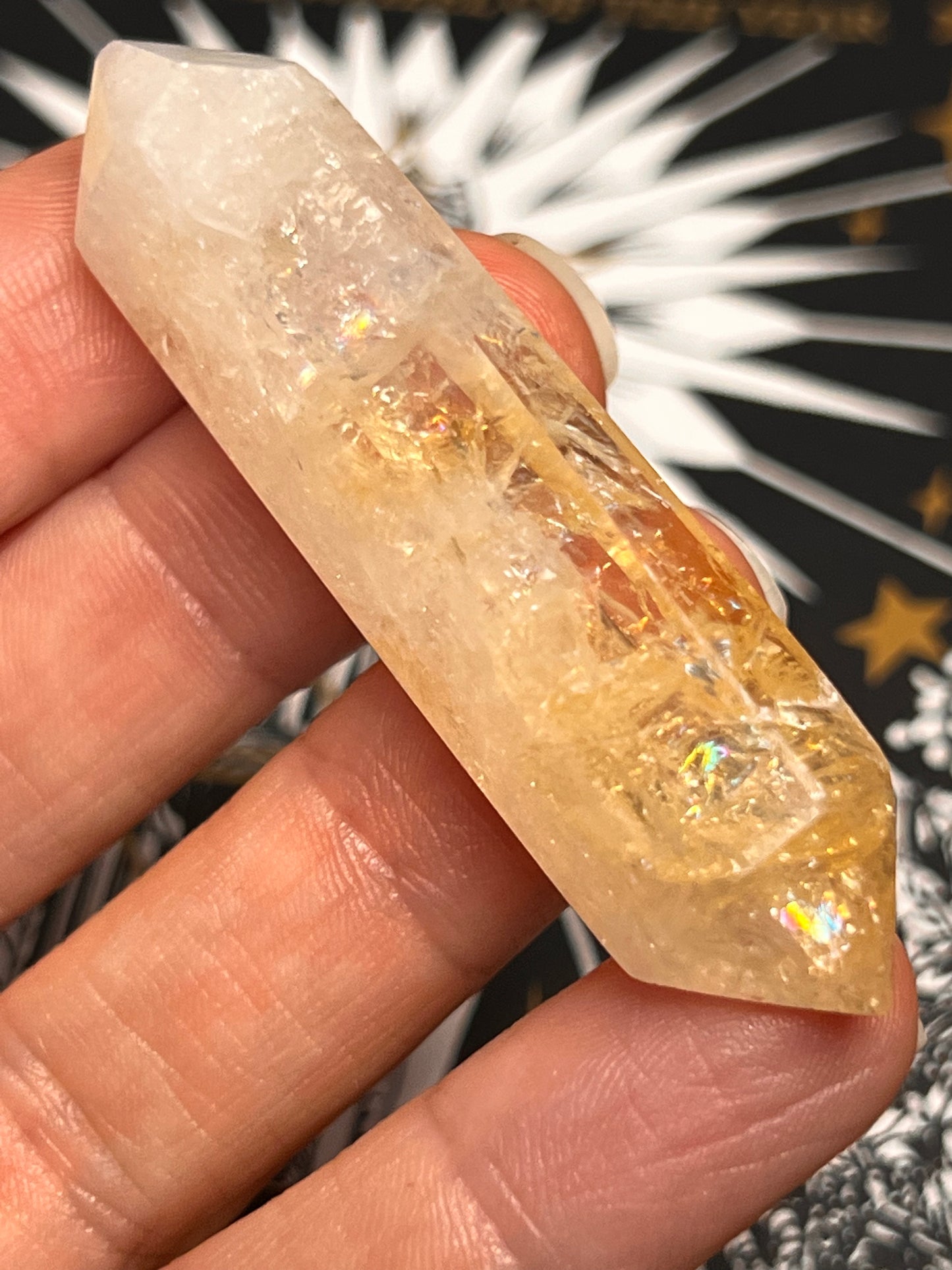 Double Terminated Citrine with Rainbows