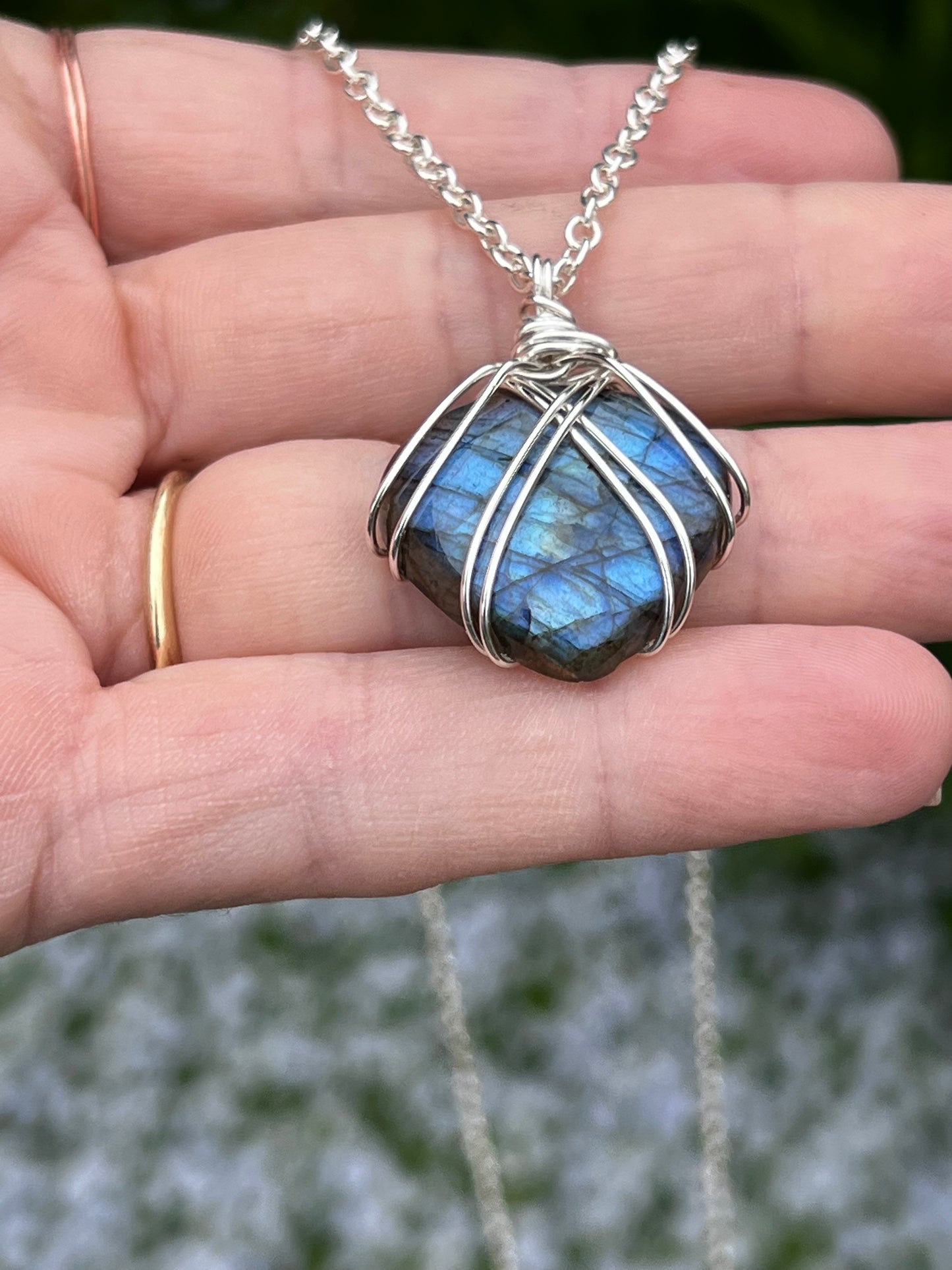 Blue Dream Labradorite Wrapped Necklace