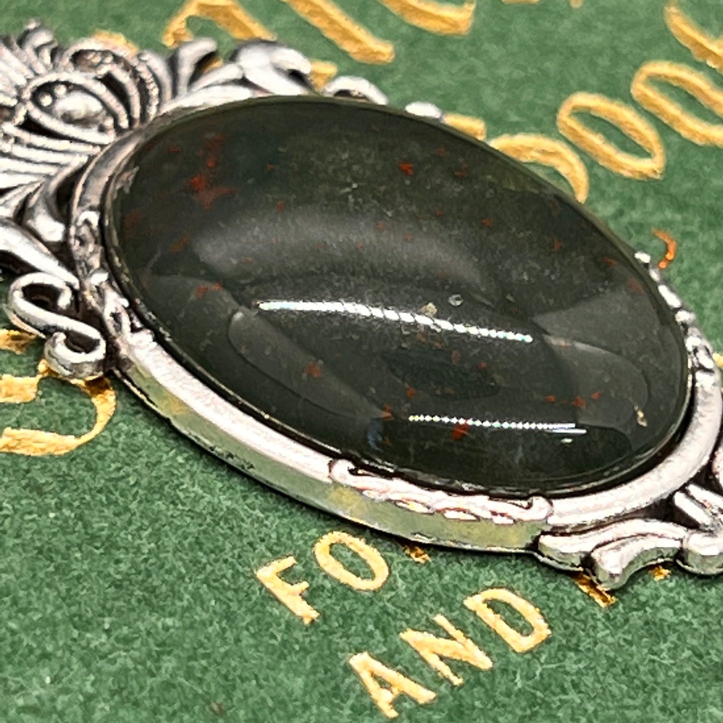 Bloodstone Cameo Necklace