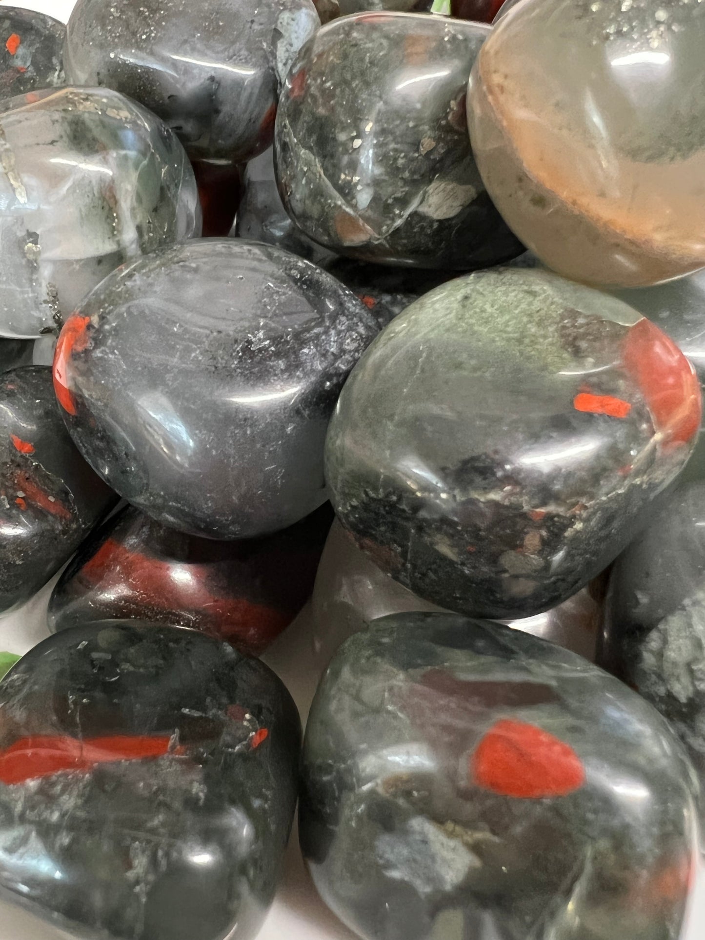 Bloodstone Tumbles with Pyrite