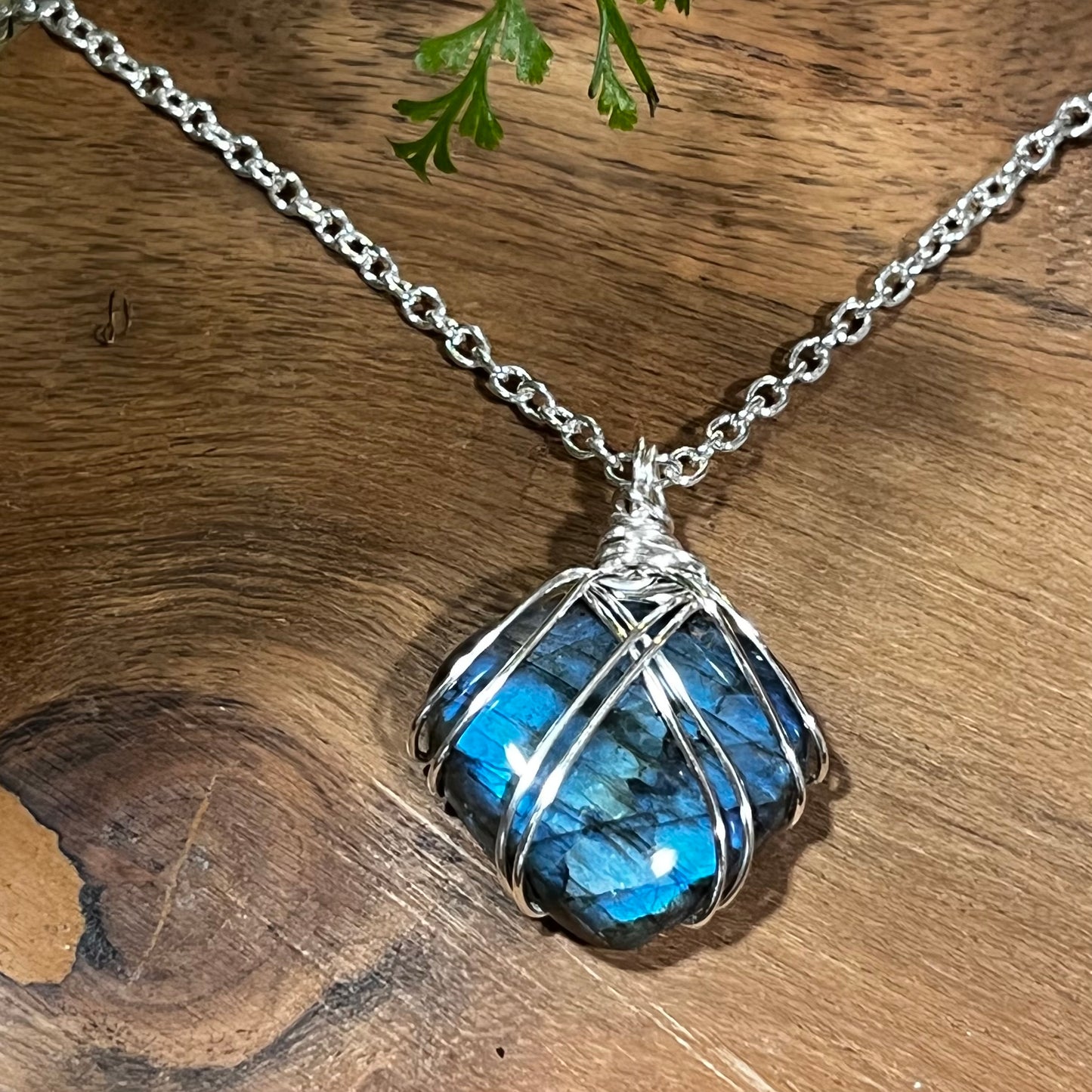 Blue Dream Labradorite Wrapped Necklace